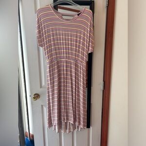 Lane Bryant Vibrant Striped Cotton Dress- New w/o Tags